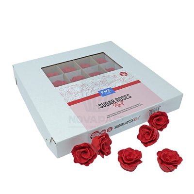 Rosas de Açúcar Comestíveis PME 4cm - Conjunto 36 Unidades
