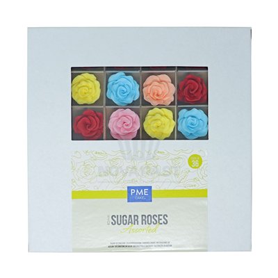 Roses en sucre comestible PME - Set de 36 assorties