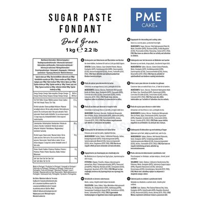 PME Dark Green Fondant 1kg: Ideal for Decorating