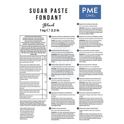 PME Block 1 kg Black Sugar Paste Fondant Ideal