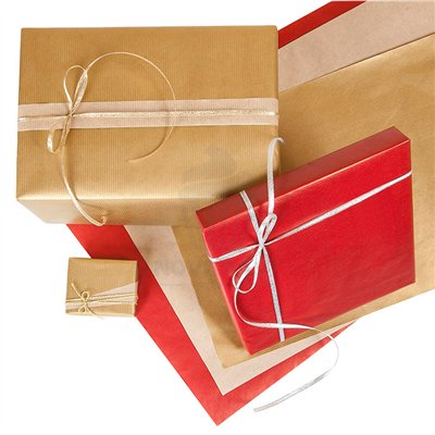 ROLO 100M. PAPEL KRAFT VERMELHO LISO LARGURA 70CM