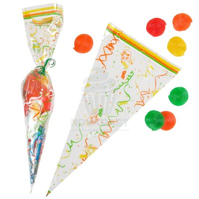 ENSEMBLE DE 100 SACS TRIANGLE CÔNE BONBONS 20X39,5 CM