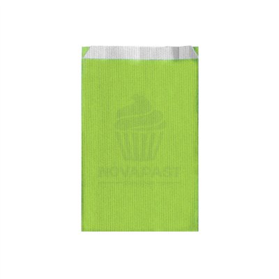 PAQ. DE 250 BOLSAS DE PAPEL VERDE ANIS 12+5X18 CM
