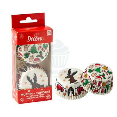 DECORA SET 36 CÁPSULAS NATAL RENA 50X32MM