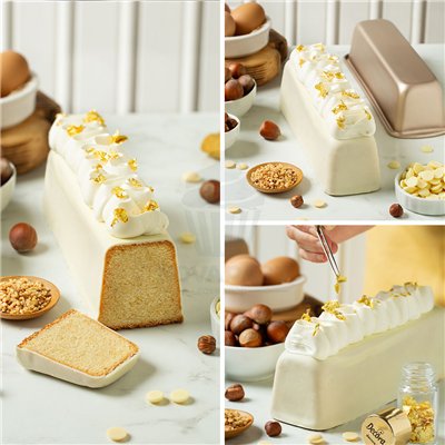 DÉCOREZ MOULE ANTIADHÉSIF OR ROSE SLIM CAKE 21X8X6H CM