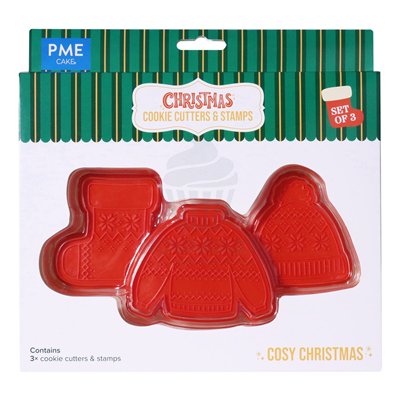 PME SET DE 3 DÉCOUPOIRS ET MARQUEURS VÊTEMENTS DE NOËL
