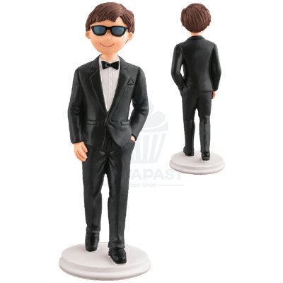 FIGURA NOVIO RESINA COGAFAS DE SOL 18 CM