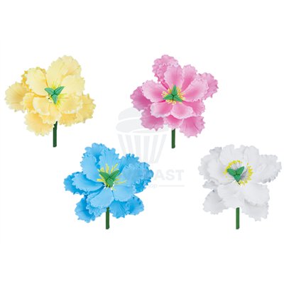 ENSEMBLE DE 12 ŒILLETS EN SUCRE DE COULEURS ASSORTIES 10CM