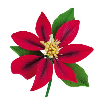 CONJUNTO DE 12 FLORES DE NATAL DE PASTILHAGEM 80MM