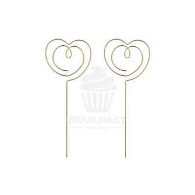 Topper Dourado Coração Aberto 10cm - Elegância na Festa