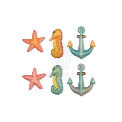 KIT DE 20 PIEZAS ANIMALES MARINOS CHOCO BLANCO 