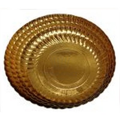 PLATO CARTÓN ORO 36 CMS (PAQ. 50 UNDS)
