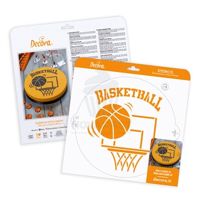 DECORA ESTÊNCIL BASQUETEBOL Ø 25 CM (UND)