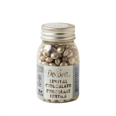 DECORA MINI LENTILHAS CHOCOLATE LEITE PRATA 80GR