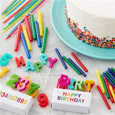 WILTON CONJUNTO DE 10 VELAS MULTICOLORIDAS DE NÚMEROS 7,5CM