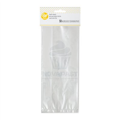 WILTON CONJUNTO DE 50 SACOS TRANSPARENTES PARA DOCES 10X24CM