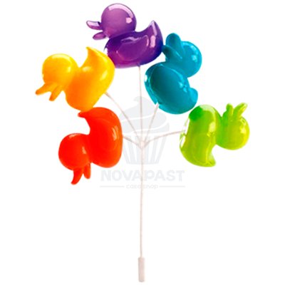 CONJUNTO DE 36 RAMOS DE BALÃO EM FORMA DE PATO 18H CM CORES