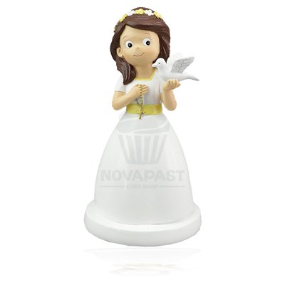 FG FIGURINE COMMUNION FILLE COLOMBE TOP 16CM