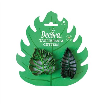 DECORA SET 2 CORTADORES PARA MASA HOJAS TROPIC. 4,5/7,8CM