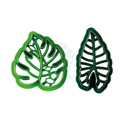 DECORA CONJUNTO 2 CORTADORES PARA MASSA FOLHAS TROPICAIS. 4,5/7,8CM