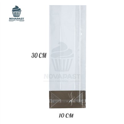 DECORA 100 BOLSAS CELOFAN FONDO RIGIDO 10X30H CM FUELLE 6CM