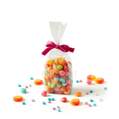 DECORA 100 BOLSAS CELOFAN FONDO RIGIDO 8X28H CM FUELLE 5CM