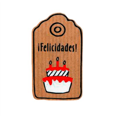 CONJUNTO DE 250 ETIQUETAS KRAFT FELICIDADES 30X50MM