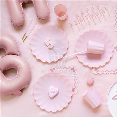 PARTYDECO SET 12 VELAS DE CUMPLEAÑOS ROSA/ORO 14CM