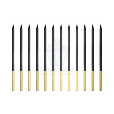 PARTYDECO SET 12 VELAS CUMPLEAÑOS NEGRO/ORO 14CM