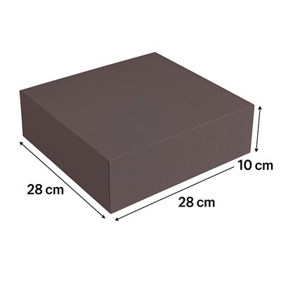 Boîte pâtisserie marron 28x28x10 cm sans fenêtre
