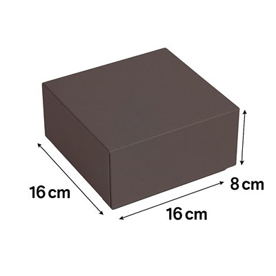 Boîte pâtisserie marron 16x16x8 cm sans fenêtre