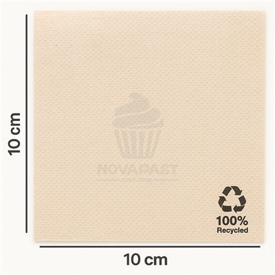 PACK 100 GUARDANAPOS TISSUE KRAFT NATURAL 20X20 CM - DOBRADO 10X10 CM