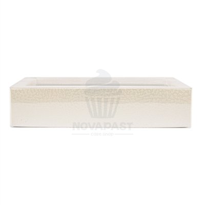 CAJA BOMBONES DELUXE BLANCA 14,5X7,5X3,5 CMS FILM ORO (UND)