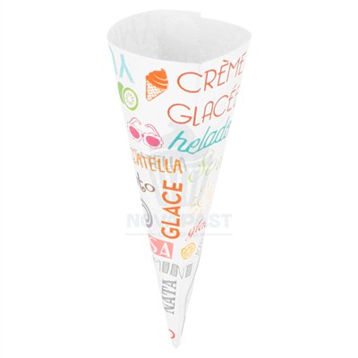 SET DE 500 CONOS PAPEL PARA HELADOS "PAROLE" 7X11,5 CM
