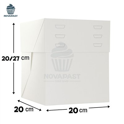 CAJA BLANCA REGULABLE 20X20 CM  ALT 20/27CM