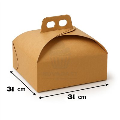 Caixa Torta Milano Bio Kraft 31x31 cm - Sustentável