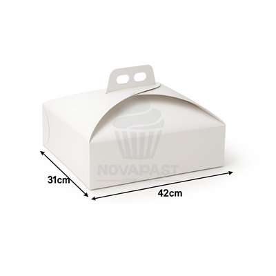 Boîte Tarte Milano Blanche 31x42x10 cm - Élégance Naturelle