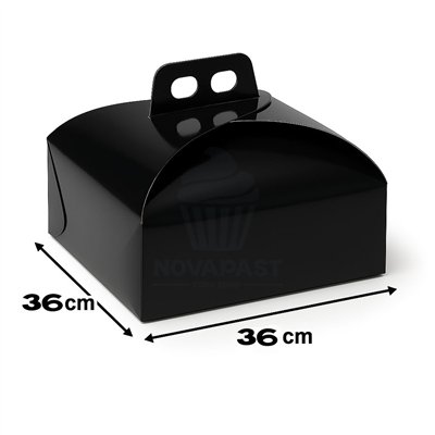 Élégance Noire : Boîte Tarte Milano 36x36 cm