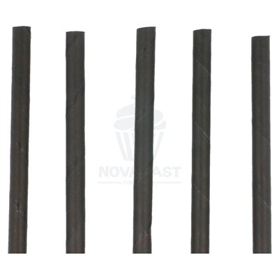 "SET OF 250 BLACK STRAIGHT COCKTAIL STRAWS 0.60X14CM"