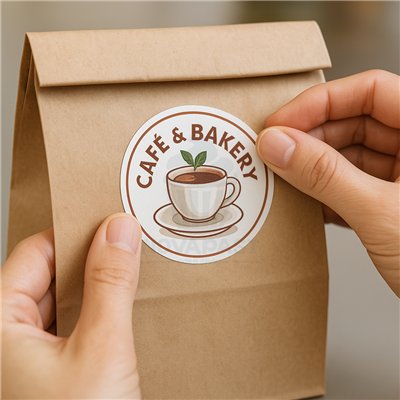 Glossy Adhesive Paper Stickers Roll - Vibrant Colors