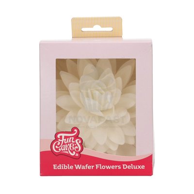 FUNCAKES FLOR PAPEL COMESTIBLE PEONIA BLANCA 12CM