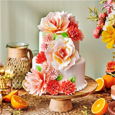 FUNCAKES FLOR PAPEL COMESTIBLE PEONIA BLANCA 12CM