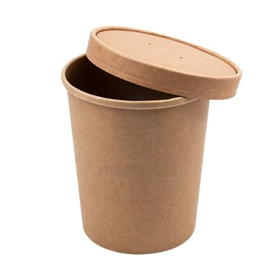 GDP SET DE 25 TARRINAS KRAFT + TAPA 960 ML Ø12 CM