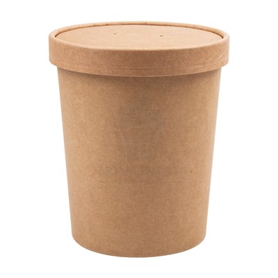 GDP SET DE 25 TARRINAS KRAFT + TAPA 960 ML Ø12 CM