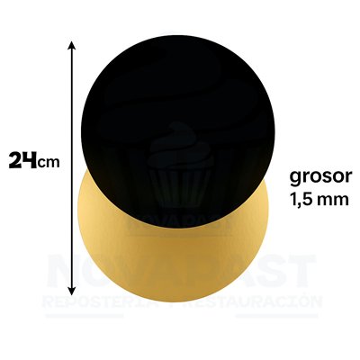 DISCO DE CARTÃO DOURADO 24 CM (UND)
