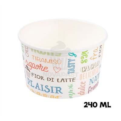 TARRINHAS PARA SORVETE 240 ML "PAROLE" (50 UN)