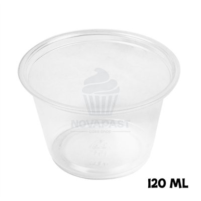 ENSEMBLE DE 125 RÉCIPIENTS TRANSPARENTS DE 120 ML Ø7,4x4,6CM SANS COUVERCLE