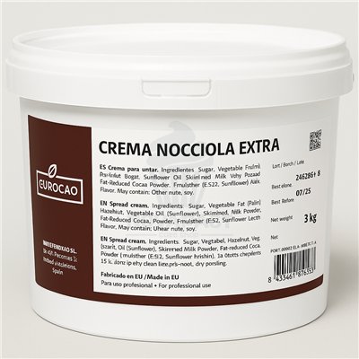CUBO 3KG CREME NOCCIOLA SABOR AVELÃ EXTRA