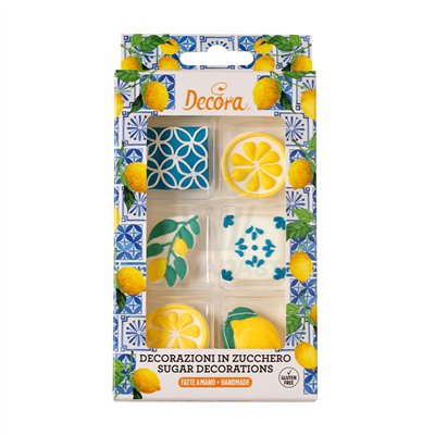 DECORA SET 6 DECORACIONES AZUCAR AMALFI 2,6/5 CM