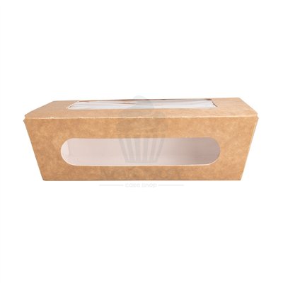 CAJA KRAFT DOBLE VENTANA INTERIOR PET 16X12X5 CM